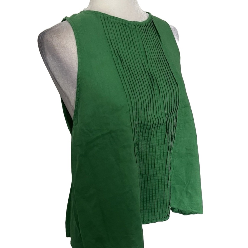 Zara Accordian Pleat Cotton/Linen  Sleeveless Top